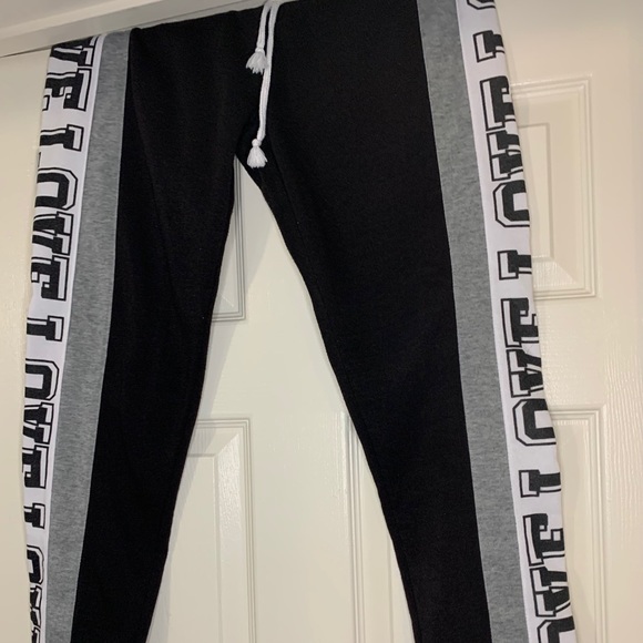 Black Graphic “ Love “ sweatpants - Picture 1 of 2